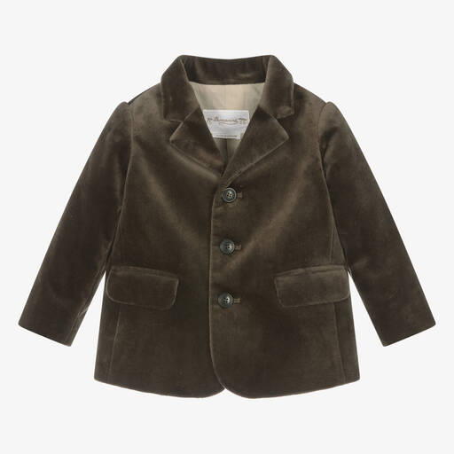 Bonpoint-Blazer marron en velours garçon | Childrensalon Outlet