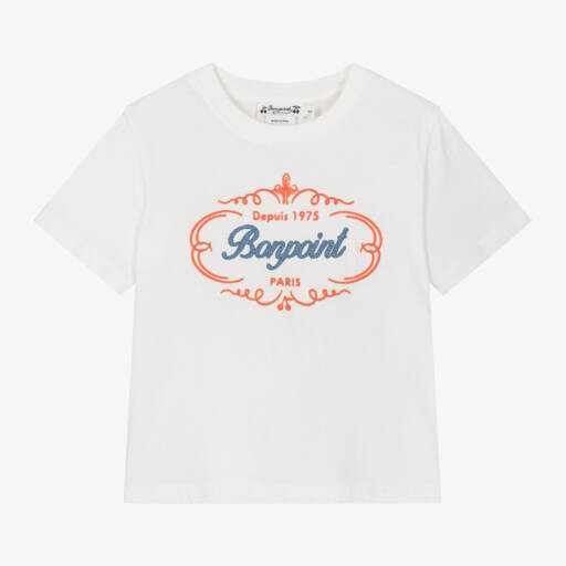 Bonpoint-تيشيرت قطن لون عاجي للأولاد | Childrensalon Outlet