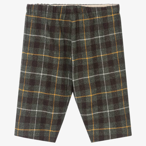 Bonpoint-Boys Green Check Trousers | Childrensalon Outlet