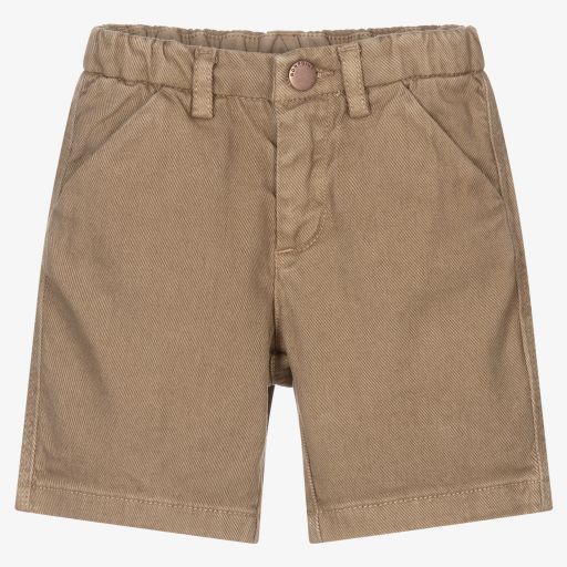 Bonpoint-Boys Green Cotton Denim Shorts | Childrensalon Outlet