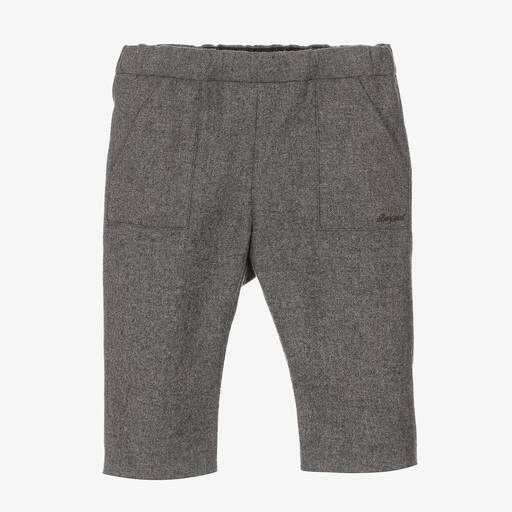 Bonpoint-Boys Grey Brushed Wool Trousers | Childrensalon Outlet