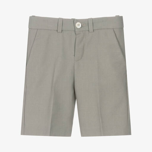 Bonpoint-Short chino gris en coton et laine | Childrensalon Outlet