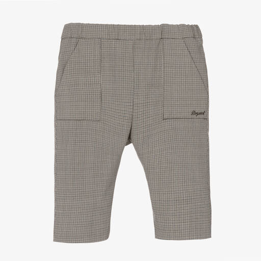 Bonpoint-Boys Grey Wool Check Trousers | Childrensalon Outlet