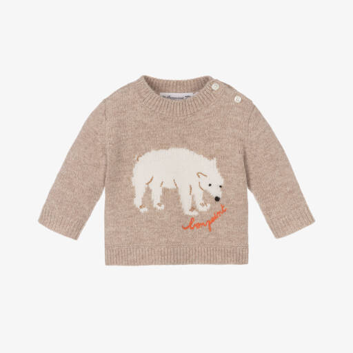 Bonpoint-Boys Light Brown Merino Polar Sweater | Childrensalon Outlet