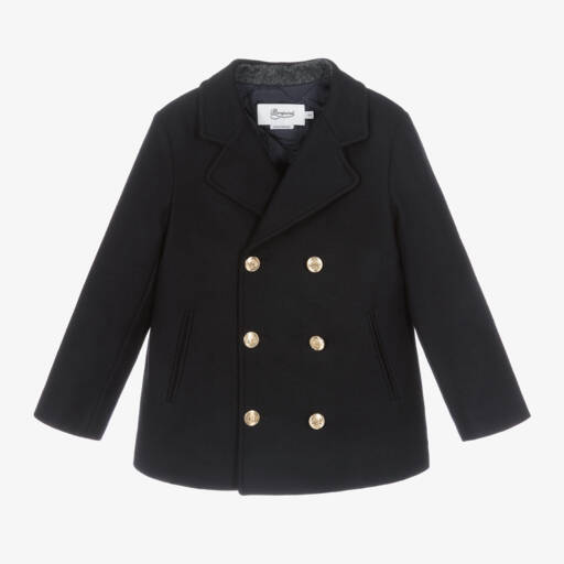 Bonpoint-Boys Midnight Wool Overcoat | Childrensalon Outlet