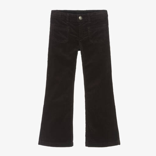Bonpoint-Dark Brown Corduroy Flared Trousers | Childrensalon Outlet