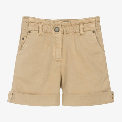 Bonpoint-Girls Beige Cotton Twill Shorts | Childrensalon Outlet