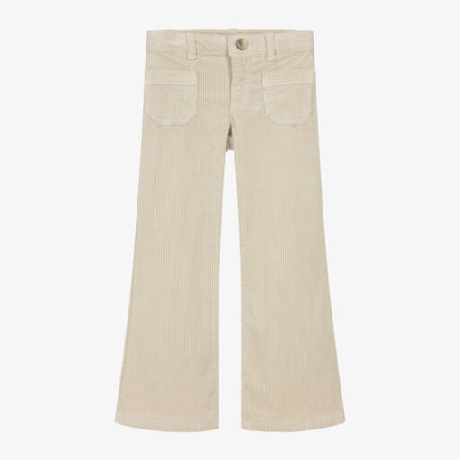 Bonpoint-Girls Beige Flare Cord Trousers | Childrensalon Outlet
