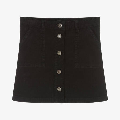 Bonpoint-Girls Black Corduroy Button-Up Skirt | Childrensalon Outlet