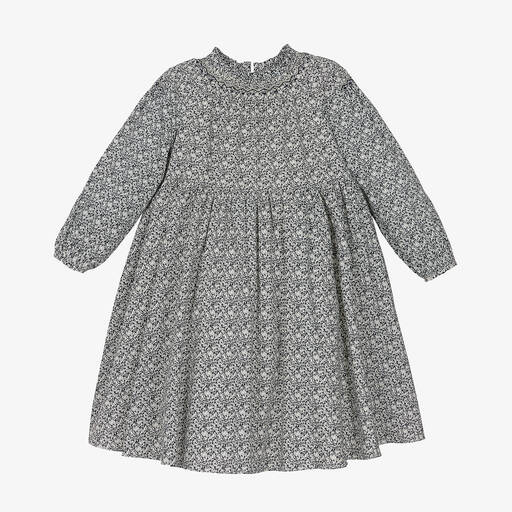 Bonpoint-Girls Blue Liberty Print Cotton Dress | Childrensalon Outlet
