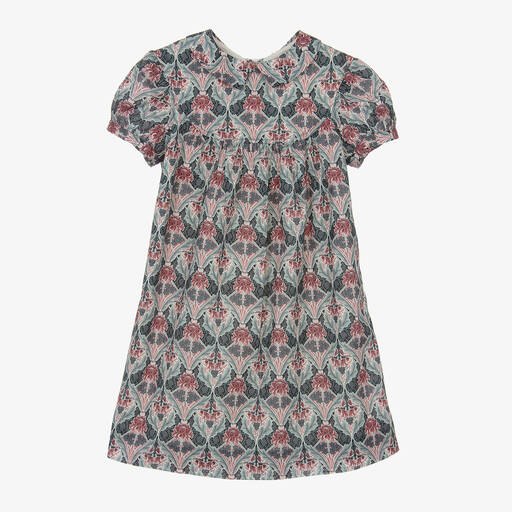 Bonpoint-Girls Blue Liberty Print Cotton Dress | Childrensalon Outlet