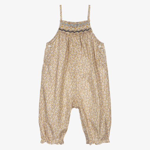 Bonpoint-Girls Brown Liberty Jumpsuit  | Childrensalon Outlet