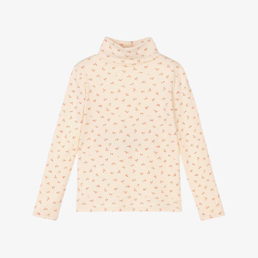 Bonpoint-Girls Cream Cherry Turtleneck Top | Childrensalon Outlet