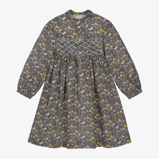 Bonpoint-Girls Floral Cotton Smocked Dress | Childrensalon Outlet