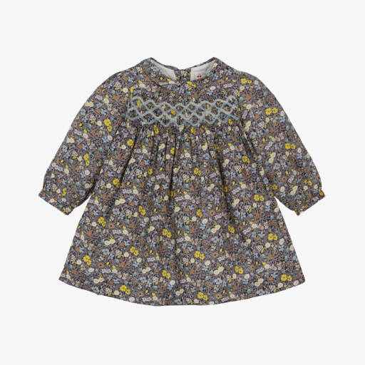 Bonpoint-Girls Floral Hand Smocked Cotton Dress | Childrensalon Outlet