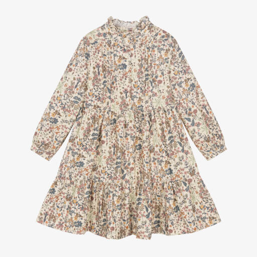 Bonpoint-Кремовое вельветовое платье в цветочек для девочек | Childrensalon Outlet