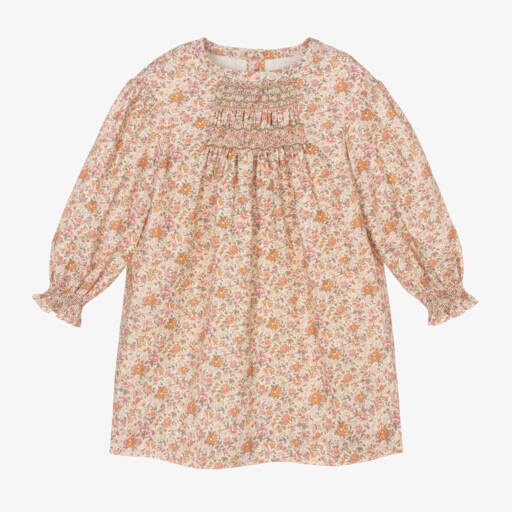 Bonpoint-Girls Floral Pink Twill Dress | Childrensalon Outlet