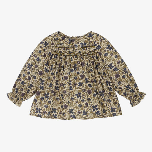 Bonpoint-Blouse Liberty verte Fille | Childrensalon Outlet