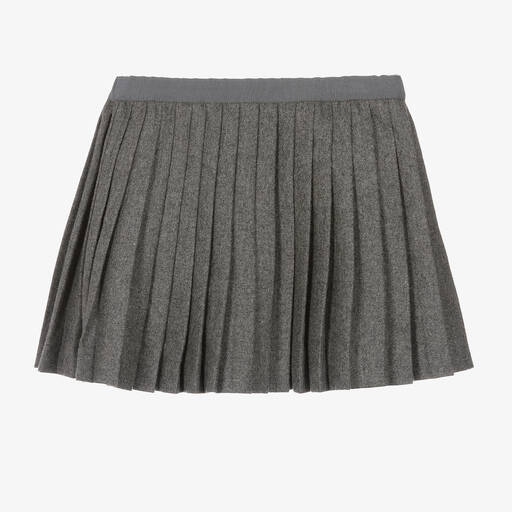 Bonpoint-Серая шерстяная плиссированная юбка | Childrensalon Outlet
