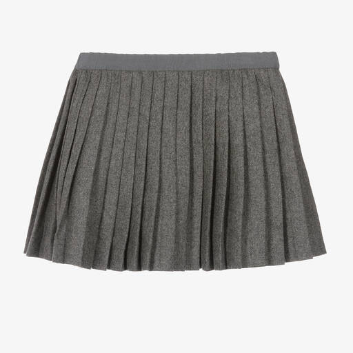 Bonpoint-Girls Grey Wool Pleated Skirt | Childrensalon Outlet