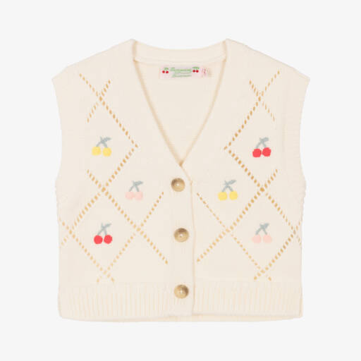 Bonpoint-Girls Ivory Cashmere Blend Vest | Childrensalon Outlet