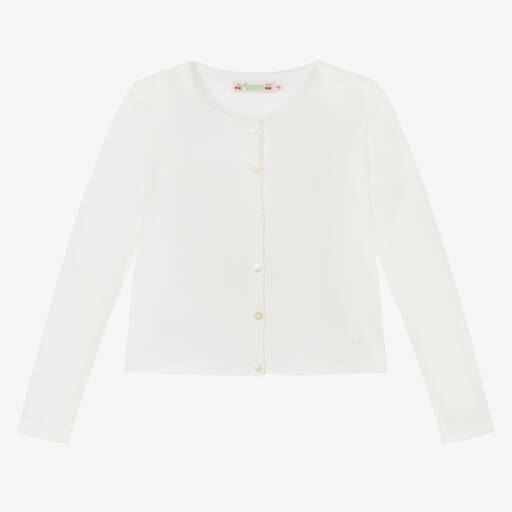 Bonpoint-Girls Ivory Cotton Cardigan | Childrensalon Outlet