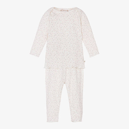 Bonpoint-Кремовый топ и легинсы из хлопка с вишенками | Childrensalon Outlet
