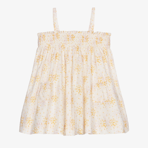 Bonpoint-Girls Ivory Cotton Dress  | Childrensalon Outlet