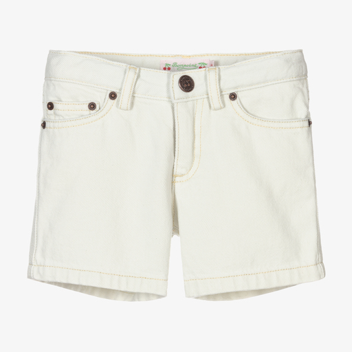 Bonpoint-Elfenbeinfarbene Jeans-Shorts (M) | Childrensalon Outlet