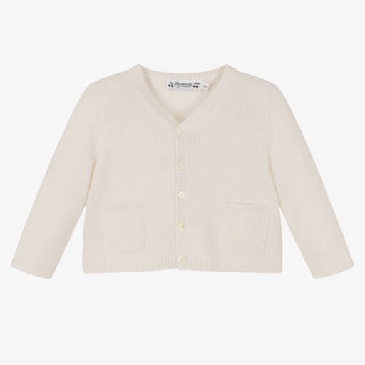 Bonpoint-Girls Ivory Pure Cashmere Cardigan | Childrensalon Outlet