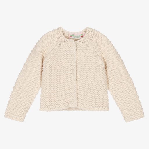 Bonpoint-Girls Ivory Wool Cardigan  | Childrensalon Outlet