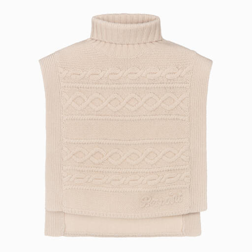 Bonpoint-Girls Ivory Wool Knit Cape | Childrensalon Outlet