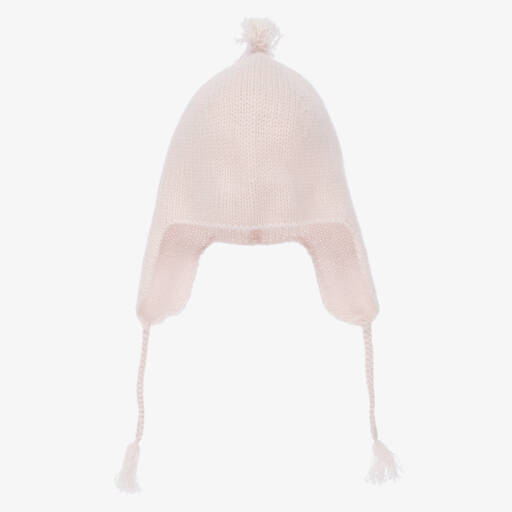 Bonpoint-Girls Pale Pink Pure Cashmere Knitted Hat | Childrensalon Outlet