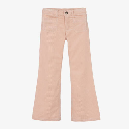 Bonpoint-Girls Pink Corduroy Flared Trousers | Childrensalon Outlet