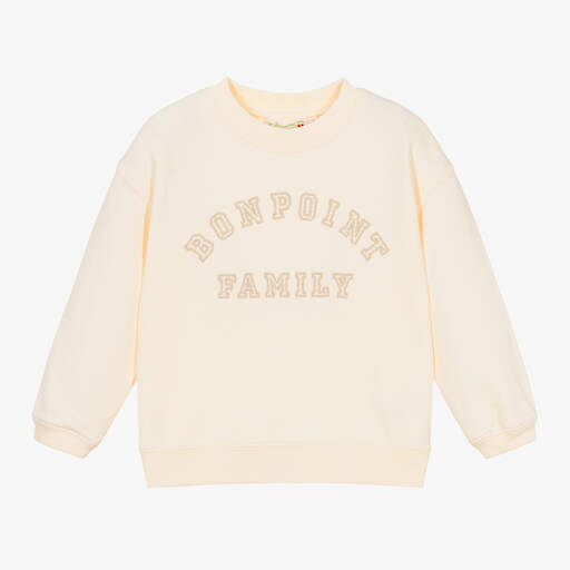 Bonpoint-Girls Pink Cotton Sweatshirt | Childrensalon Outlet