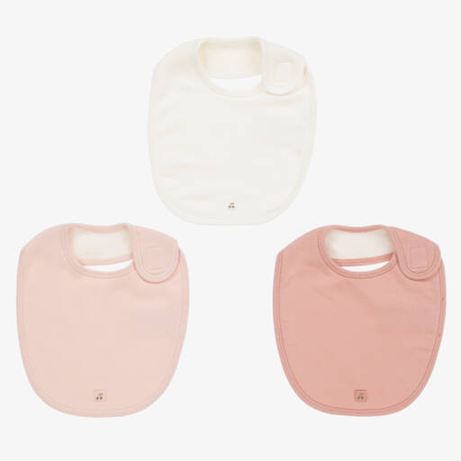 Bonpoint-Girls Pink & Ivory Cotton Bib Set | Childrensalon Outlet