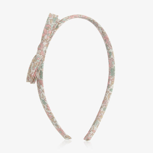 Bonpoint-Girls Pink Liberty Print Bow Hairband | Childrensalon Outlet