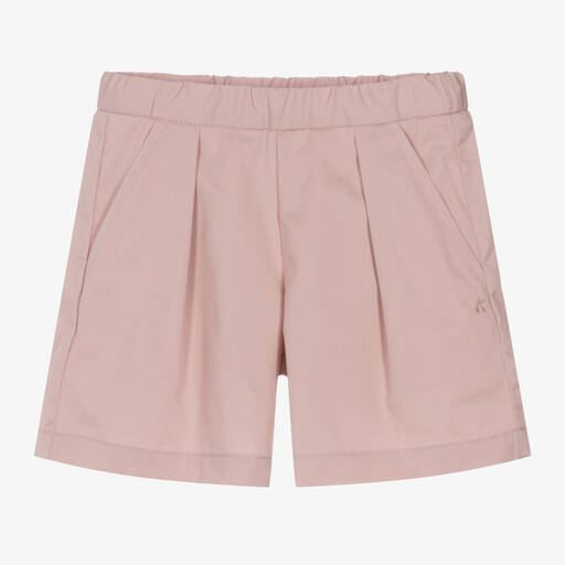 Bonpoint-Girls Pink Pleated Cotton Shorts | Childrensalon Outlet