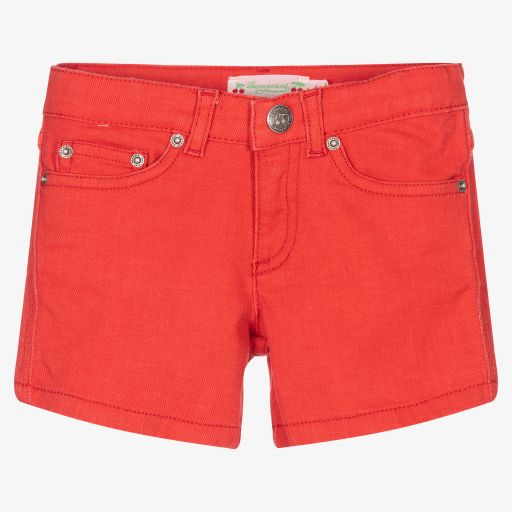 Bonpoint-Girls Red Denim Shorts | Childrensalon Outlet