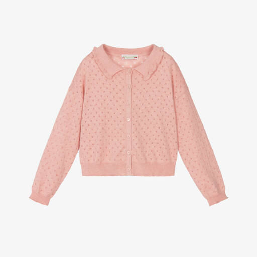 Bonpoint-Мягкий розовый вязаный свитер для девочек | Childrensalon Outlet