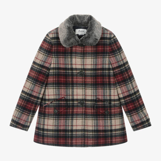 Bonpoint-Girls Tartan Wool Blend Coat | Childrensalon Outlet