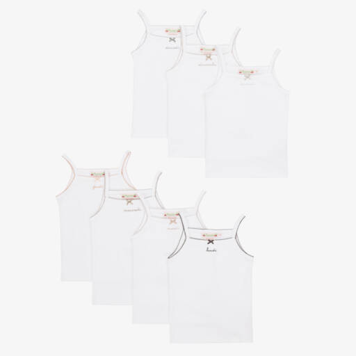 Bonpoint-Girls White Cotton Weekday Vests Set | Childrensalon Outlet
