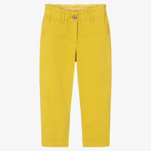 Bonpoint-Girls Yellow Chino Trousers | Childrensalon Outlet