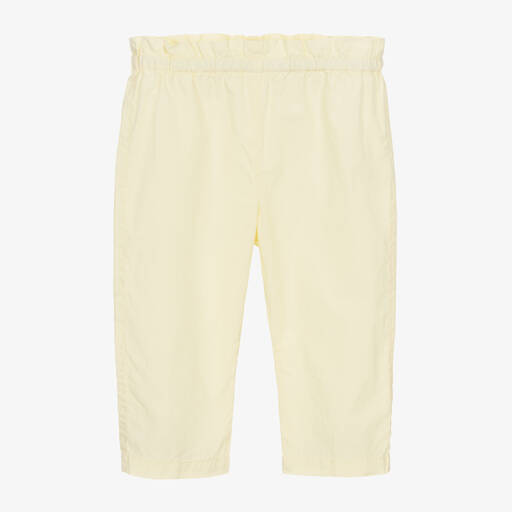 Bonpoint-Girls Yellow Cotton Paperbag Trousers | Childrensalon Outlet