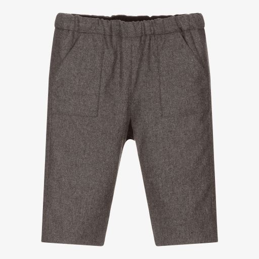 Bonpoint-Grey Wool Flannel Trousers | Childrensalon Outlet