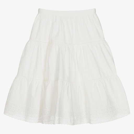 Bonpoint-Ivory Broderie Anglaise Skirt  | Childrensalon Outlet