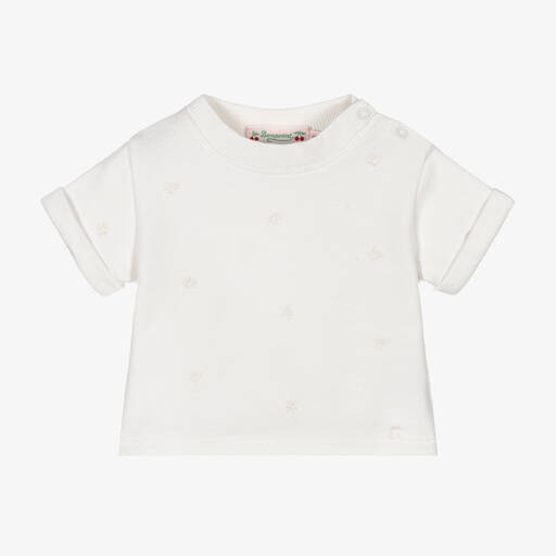 Bonpoint-Ivory Cherry Cotton Sweatshirt | Childrensalon Outlet