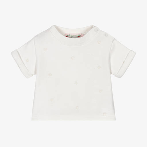 Bonpoint-Ivory Cherry Cotton Sweatshirt | Childrensalon Outlet