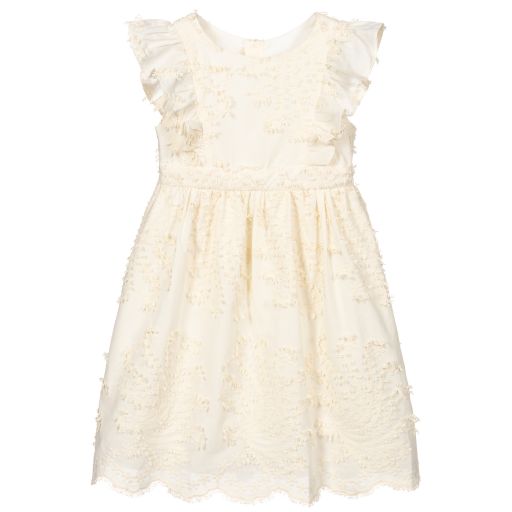 Bonpoint-Ivory Embroidered Dress | Childrensalon Outlet