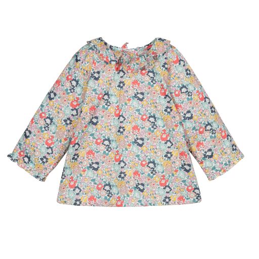 Bonpoint-Розовая блузка с цветочным принтом  | Childrensalon Outlet